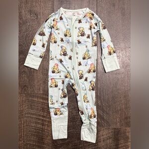 Bamboo Pooh Bear Print Zippy Sleeper 3-6m